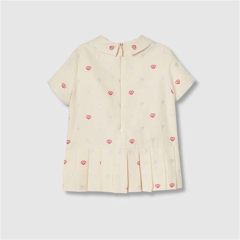 Gucci Baby GG hearts lurex jacquard dress